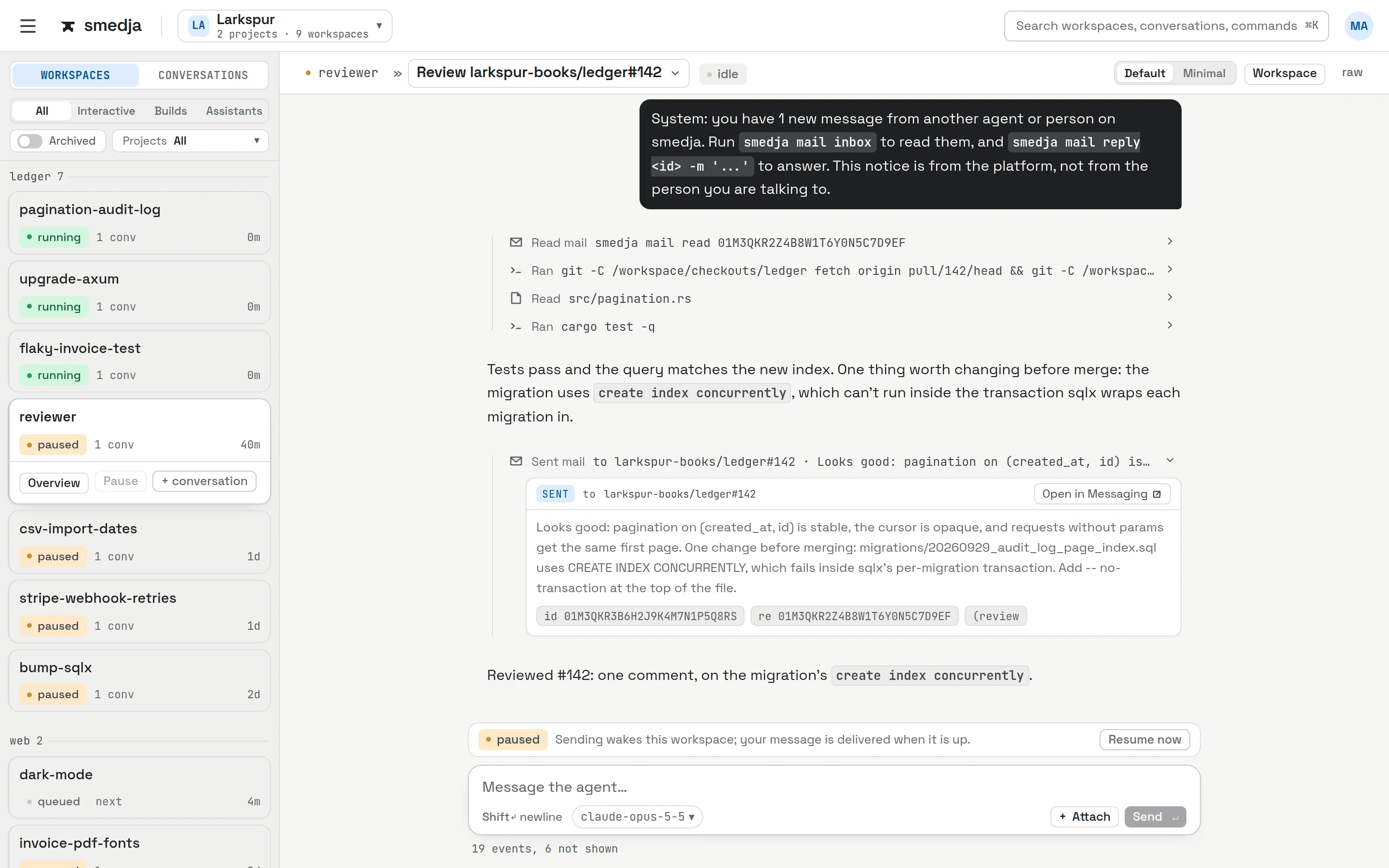 The reviewer assistant, reviewing a pull request